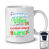 Personalized Custom Name Winter Vibes Lunch Lady; Proud Christmas Snow Santa Coffee T-Shirt