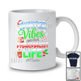 Personalized Custom Name Winter Vibes Pharmacist; Proud Christmas Snow Santa Coffee T-Shirt