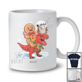 Personalized Custom Name Gingerbread Riding T-Rex Reindeer; Lovely Christmas Baker T-Shirt