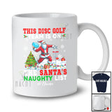 Personalized Custom Name Disc Golf Team On Santa's Naughty List; Joyful Christmas Santa Player T-Shirt