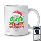 Personalized Custom Name Being Related To Me; Awesome Christmas Santa Pajama Family Group T-Shirt