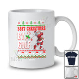 Personalized Custom Name Best Christmas By Golf; Amusing Sweater Santa Playing Golf Player T-Shirt