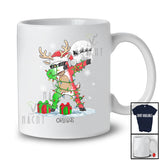 Personalized Custom Name Dabbing Reindeer Italian; Awesome Christmas Lights Santa Reindeer T-Shirt