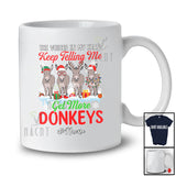Personalized Custom Name Get More Donkeys; Adorable Christmas Four Santa Elf Donkeys Farmer T-Shirt