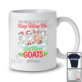 Personalized Custom Name Get More Goats; Adorable Christmas Four Santa Elf Goats Farm Farmer T-Shirt