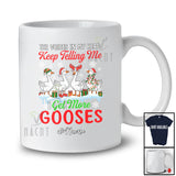 Personalized Custom Name Get More Gooses; Adorable Christmas Four Santa Elf Gooses Farmer T-Shirt