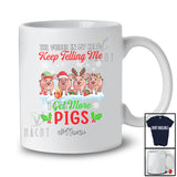 Personalized Custom Name Get More Pigs; Adorable Christmas Four Santa Elf Pigs Farm Farmer T-Shirt