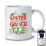 Personalized Custom Name Proud Sister Of Gamer Elf; Joyful Christmas Mother's Day Family T-Shirt
