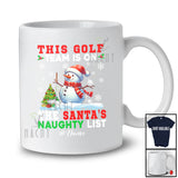 Personalized Custom Name Golf Team On Santa's Naughty List; Joyful Christmas Snowman Player T-Shirt