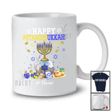 Personalized Custom Name Happy Petanqueukkah; Joyful Hanukkah Lights Petanque Ball Player T-Shirt