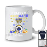 Personalized Custom Name Happy Soccerukkah; Joyful Hanukkah Lights Soccer Ball Player T-Shirt