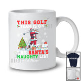 Personalized Custom Name Golf Team On Santa's Naughty List; Joyful Christmas Santa Player T-Shirt