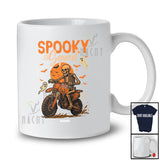 Personalized Custom Name Skeleton Riding Dirt Bike; Humorous Halloween Moon Rider Biker T-Shirt