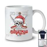 Personalized Custom Name 3Ho Merry Christmas; Humorous Santa Skull Cross Bone Pirate T-Shirt