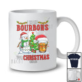 Personalized Custom Name I Want Bourbons For Christmas; Cheerful Santa Drinking Drunker T-Shirt
