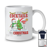 Personalized Custom Name I Want Cocktails For Christmas; Cheerful Santa Drinking Drunker T-Shirt