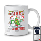 Personalized Custom Name I Want Gins For Christmas; Cheerful Santa Drinking Drunker T-Shirt
