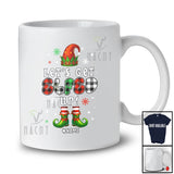Personalized Custom Name Let's Get Elfed Up; Awesome Christmas Lights Plaid Elf Cosplay; Family T-Shirt
