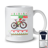 Personalized Custom Name Merry Bikemas; Humorous Christmas Sweater Santa Bicycle Lover T-Shirt