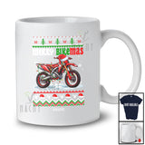 Personalized Custom Name Merry Bikemas; Humorous Christmas Sweater Santa Dirt Bike Lover T-Shirt