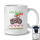 Personalized Custom Name Merry Bikemas; Humorous Christmas Sweater Santa Motorcycle Lover T-Shirt