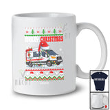Personalized Custom Name Merry Christmas; Humorous Christmas Sweater Santa Ambulance Lover T-Shirt