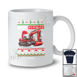 Personalized Custom Name Merry Christmas; Humorous Christmas Sweater Santa Excavator Lover T-Shirt