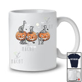 Personalized Custom Name Skeleton Giraffes On Pumpkin; Horror Halloween Family Group T-Shirt