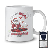 Personalized Custom Name Rockin This Christmas; Amusing Santa Playing DJ Player Music T-Shirt
