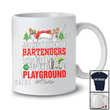Personalized Custom Name Jolliest Bunch Of Bartenders; Proud Christmas Santa Reindeer T-Shirt