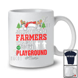 Personalized Custom Name Jolliest Bunch Of Farmers; Proud Christmas Santa Reindeer T-Shirt