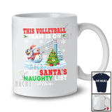 Personalized Custom Name Volleyball Team On Santa's Naughty List; Joyful Christmas Snowman Player T-Shirt