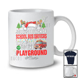 Personalized Custom Name Jolliest Bunch Of School Bus Drivers; Proud Christmas Santa Reindeer T-Shirt