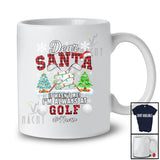 Personalized Custom Name Santa It Wasn't Me; Amusing Christmas Red Plaid Golf Player T-Shirt