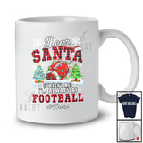 Personalized Custom Name Santa It Wasn't Me; Amusing Christmas Red Plaid Football Player T-Shirt