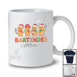 Personalized Custom Name Bartender; Joyful Christmas Four Santa Gingerbread; Baking Baker T-Shirt