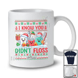 Personalized Custom Name I Know You Didn't Floss; Merry Christmas Sweater Three Tooth; Dentist Dental T-Shirt