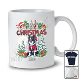 Personalized Custom Name Merry Christmas ASL Sign Language; Lovely Plaid Border Collie T-Shirt