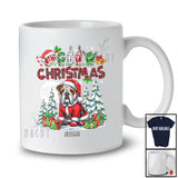 Personalized Custom Name Merry Christmas ASL Sign Language; Lovely Plaid Santa Bulldog T-Shirt