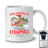 Personalized Custom Name Have Yourself Merry Fishmas; Joyful Christmas Bass Fish; Fishing Lover T-Shirt