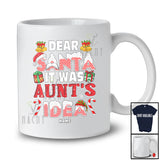 Personalized Custom Name It Was Aunt's Idea; Joyful Christmas Santa Naughty Snow Family T-Shirt