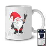 Personalized Custom Name Rock Sign Language Gnome; Amusing Christmas Rock Music Lover T-Shirt