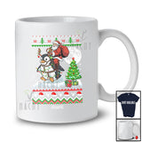 Personalized Custom Name Santa Riding Penguin; Amusing Christmas Sweater Tree Sea Animal T-Shirt