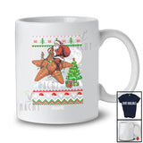 Personalized Custom Name Santa Riding Starfish; Amusing Christmas Sweater Tree Sea Animal T-Shirt
