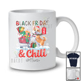Personalized Custom Name Black Friday And Chill; Lovely Christmas Shopping Santa Corgi T-Shirt