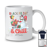 Personalized Custom Name Black Friday And Chill; Lovely Christmas Shopping Santa Snowman T-Shirt