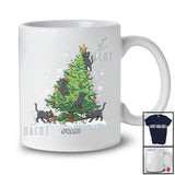 Personalized Custom Name Cat Damage Christmas Tree; Humorous X-mas Lights Animal T-Shirt