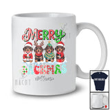 Personalized Custom Name Merry Dachsmas; Lovely Christmas Snowing Four Dachshund Owner T-Shirt
