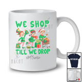 Personalized Custom Name We Shop Till We Drop; Humorous Christmas Black Friday Shopping Elf T-Shirt