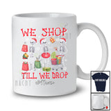 Personalized Custom Name We Shop Till We Drop; Joyful Christmas Black Friday Shopping Skeleton T-Shirt